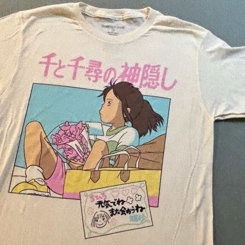 Studio Ghibli Spirited Away Graphic T-Shirt Womens S Cream Hot Topic Anime Manga